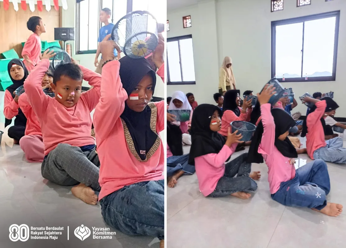 Keseruan lomba estafet bola 17 agustus di yayasan komitmen bersama 